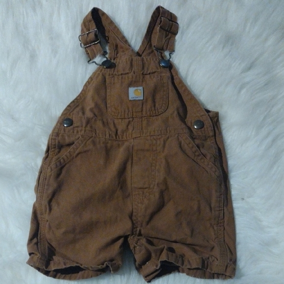 Carhartt Brown Kids Overalls Shorts - Picture 1 of 3